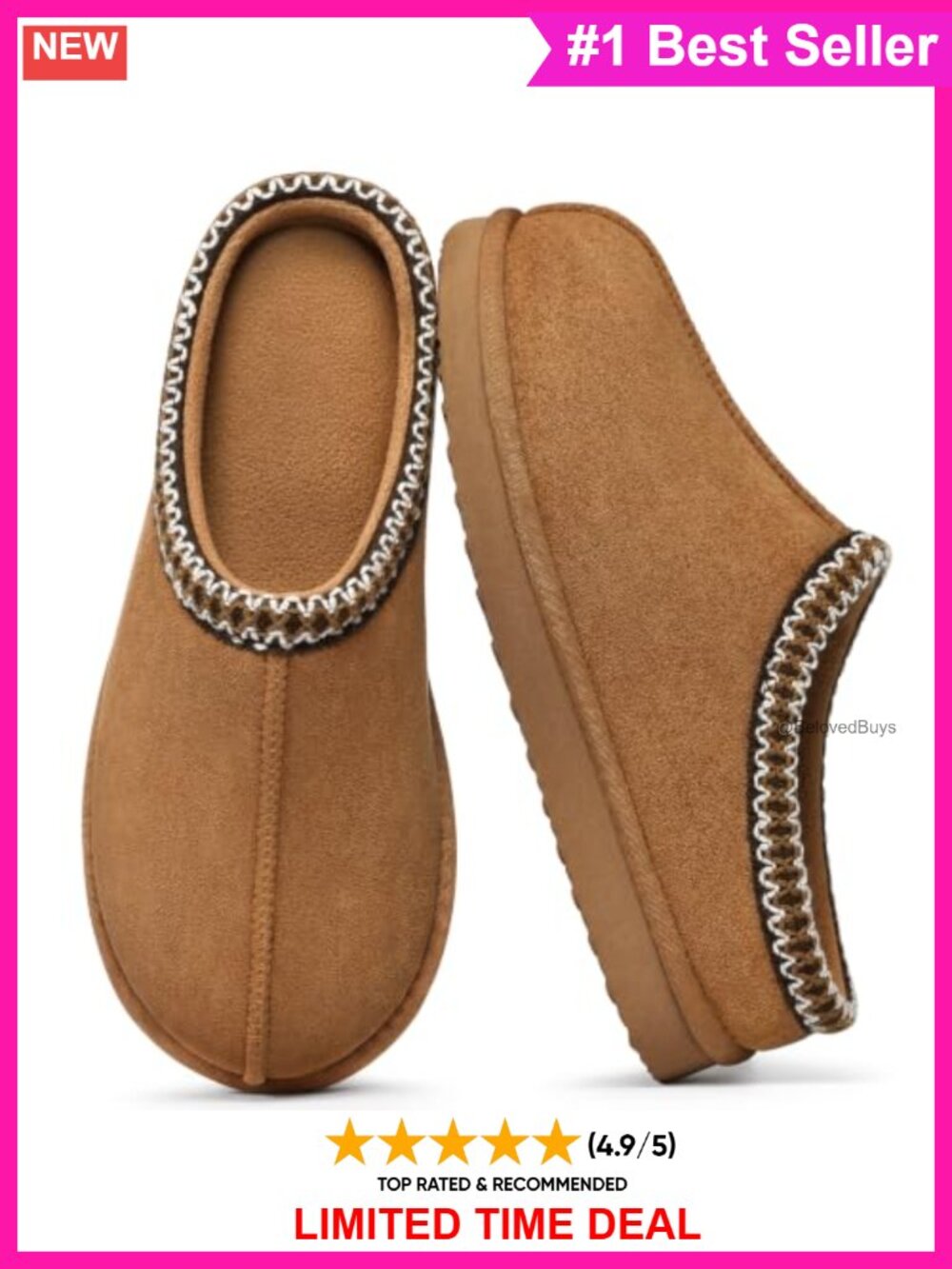 Faux Suede Memory Foam Clog Slippers